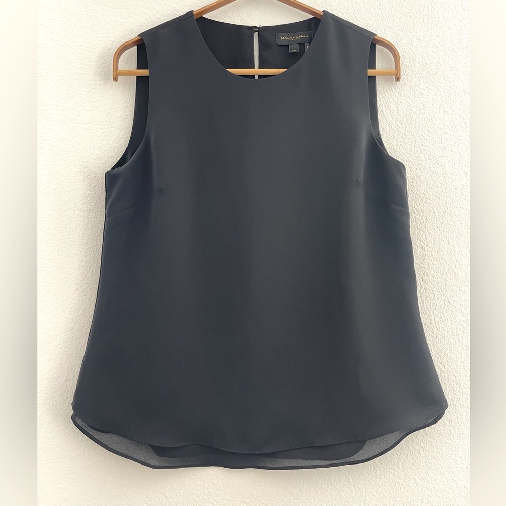 Donna Karan New York Sleeveless Blouse, Black Sz XS